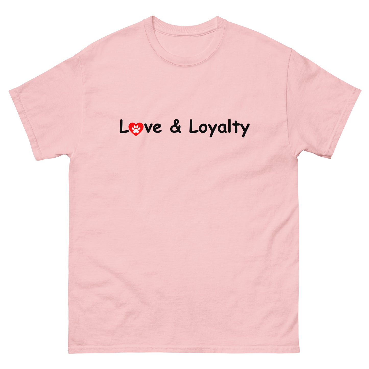 Stylish unisex pet lover T-shirt with 'Love & Loyalty' design, ideal for casual wear