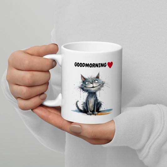 Good Morning Cat Ceramic Mug